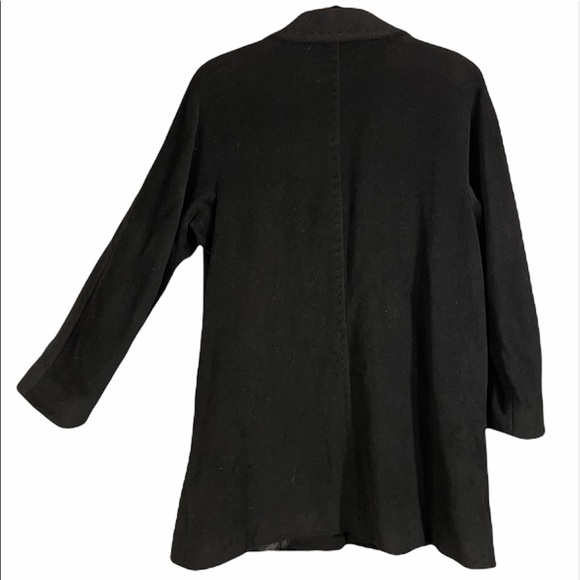 Ellen Tracy Wool & Angora Single Breasted 4-Button Black Car Coat Size 6 Petite - Picture 11 of 15